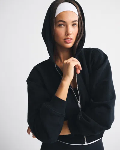 Abercrombie & Fitch Ypb On The Go 6am Full-zip Hoodie In Black