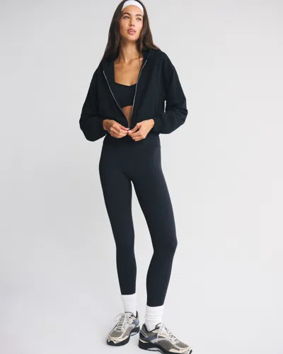 Abercrombie & Fitch Ypb On The Go 6am Full-zip Hoodie In Black