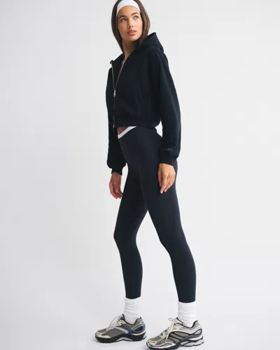 Abercrombie & Fitch Ypb On The Go 6am Full-zip Hoodie In Black