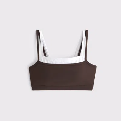 Abercrombie & Fitch Ypb Studioflex Double-layered Sports Bra In Brown