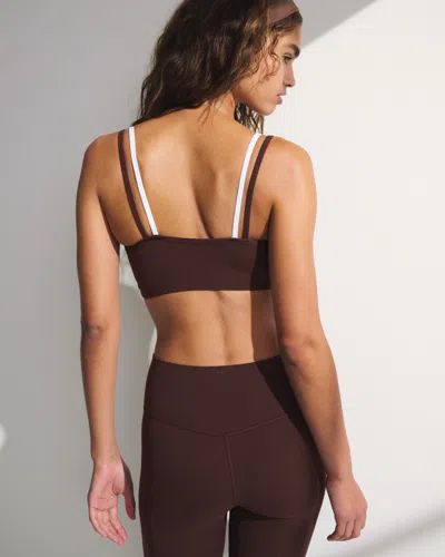 Abercrombie & Fitch Ypb Studioflex Double-layered Sports Bra In Brown