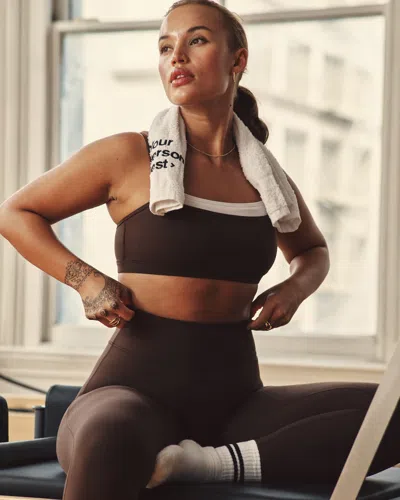 Abercrombie & Fitch Ypb Studioflex Double-layered Sports Bra In Brown