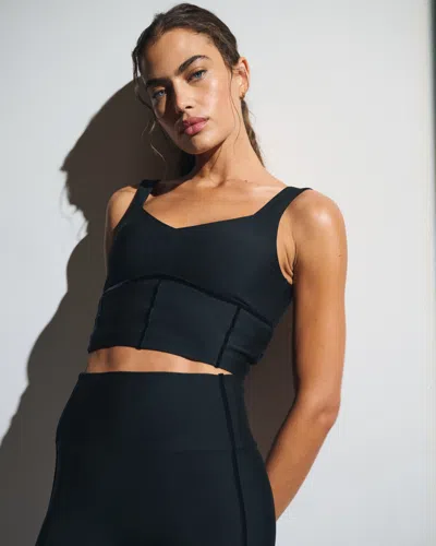 Abercrombie & Fitch Ypb Sculptlux Sweetheart Tank In Black