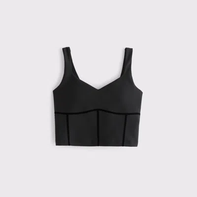 Abercrombie & Fitch Ypb Sculptlux Sweetheart Tank In Black