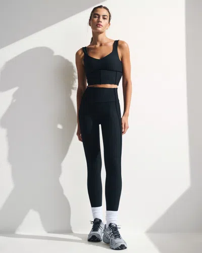 Abercrombie & Fitch Ypb Sculptlux Sweetheart Tank In Black