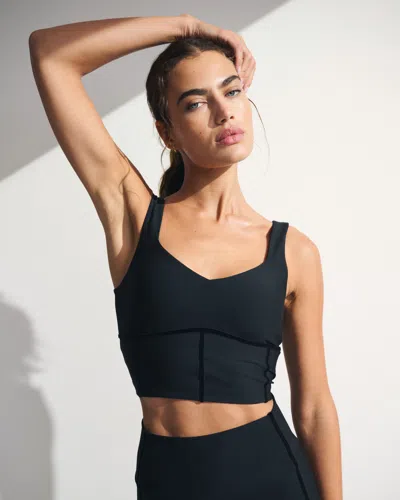 Abercrombie & Fitch Ypb Sculptlux Sweetheart Tank In Black