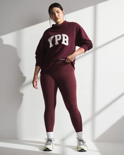 Abercrombie & Fitch Ypb On The Go Mockneck In Burgundy