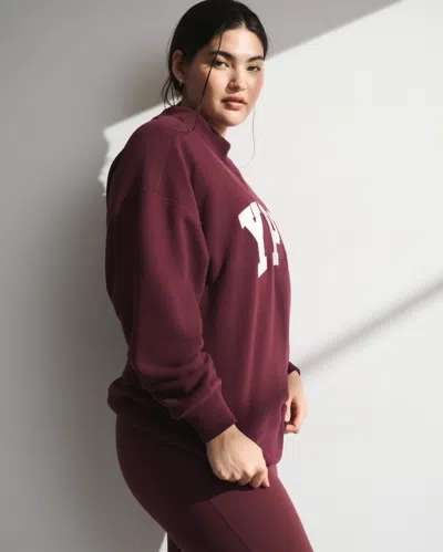 Abercrombie & Fitch Ypb On The Go Mockneck In Burgundy