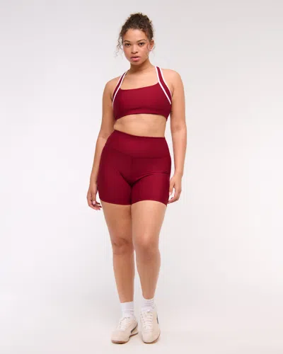 Abercrombie & Fitch Ypb Sculptlux Sports Bra In Red