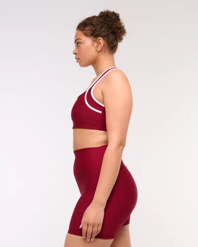 Abercrombie & Fitch Ypb Sculptlux Sports Bra In Red
