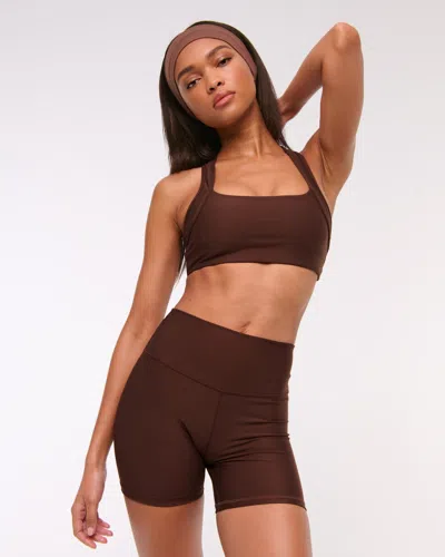 Abercrombie & Fitch Ypb Sculptlux Sports Bra In Brown