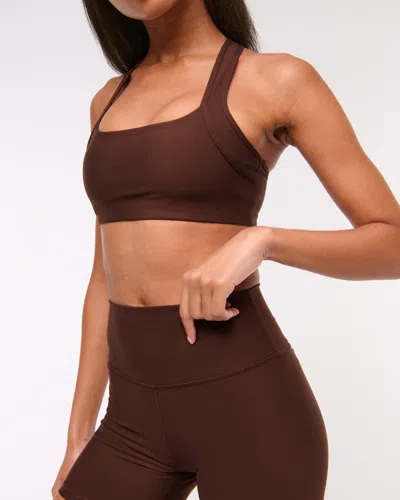 Abercrombie & Fitch Ypb Sculptlux Sports Bra In Brown