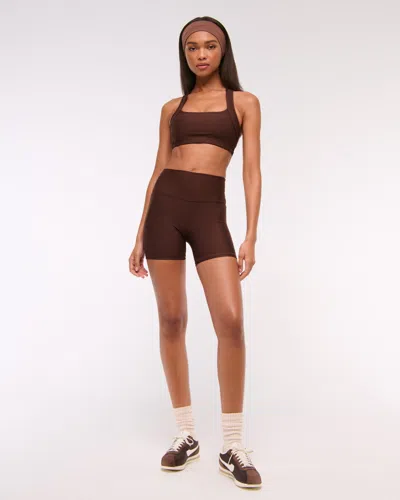 Abercrombie & Fitch Ypb Sculptlux Sports Bra In Brown