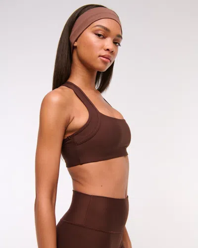 Abercrombie & Fitch Ypb Sculptlux Sports Bra In Brown