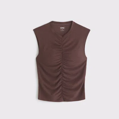 Abercrombie & Fitch Ypb Featherweight Ruched Tank In Brown