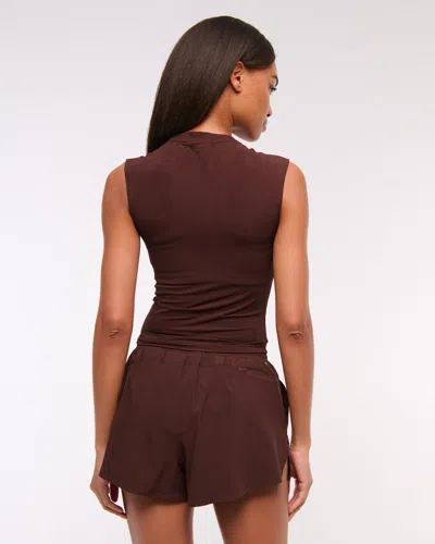 Abercrombie & Fitch Ypb Featherweight Ruched Tank In Brown