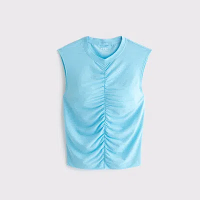 Abercrombie & Fitch Ypb Featherweight Ruched Tank In Blue