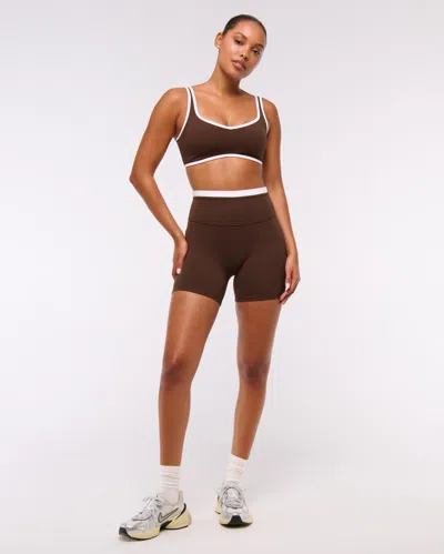 Abercrombie & Fitch Ypb Studioflex Sports Bra In Brown