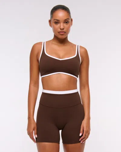 Abercrombie & Fitch Ypb Studioflex Sports Bra In Brown
