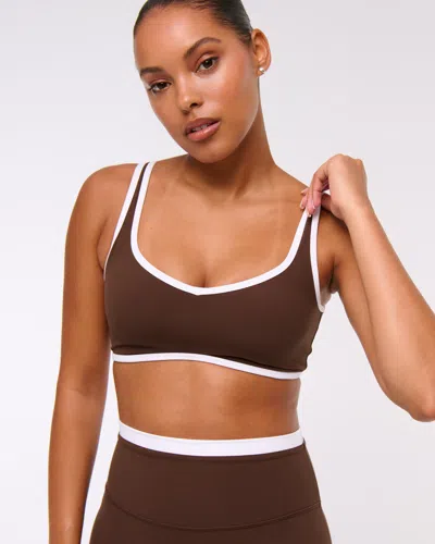 Abercrombie & Fitch Ypb Studioflex Sports Bra In Brown