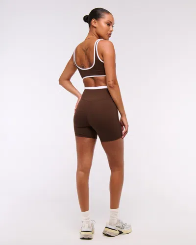 Abercrombie & Fitch Ypb Studioflex Sports Bra In Brown