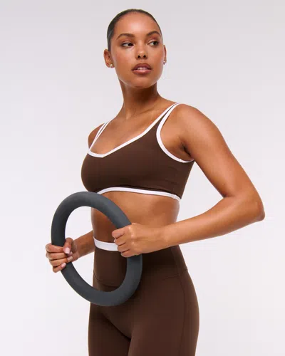 Abercrombie & Fitch Ypb Studioflex Sports Bra In Brown