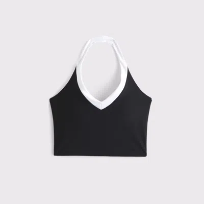 Abercrombie & Fitch Ypb Sculptlux Halter Tank In Black