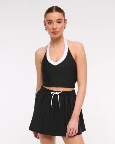 Abercrombie & Fitch Ypb Sculptlux Halter Tank In Black