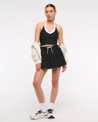 Abercrombie & Fitch Ypb Sculptlux Halter Tank In Black