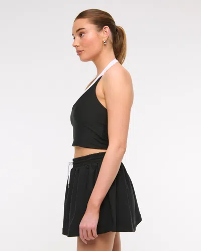 Abercrombie & Fitch Ypb Sculptlux Halter Tank In Black