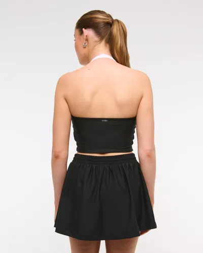 Abercrombie & Fitch Ypb Sculptlux Halter Tank In Black