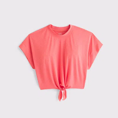 Abercrombie & Fitch Ypb Featherweight Tie-front Tee In Pink
