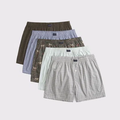 Abercrombie & Fitch 5-pack Woven Logo Boxers In Multi