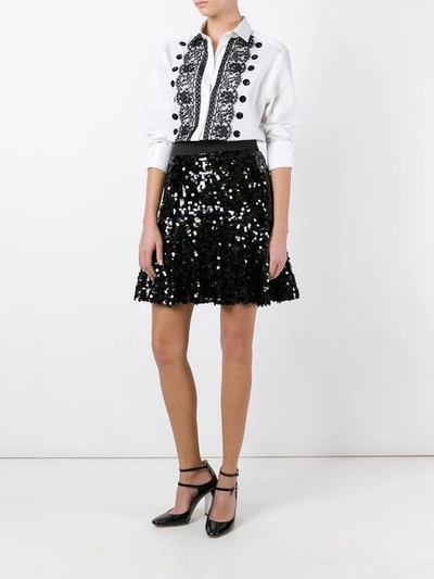 Shop Dolce & Gabbana Lace Sequin Detail Shirt
