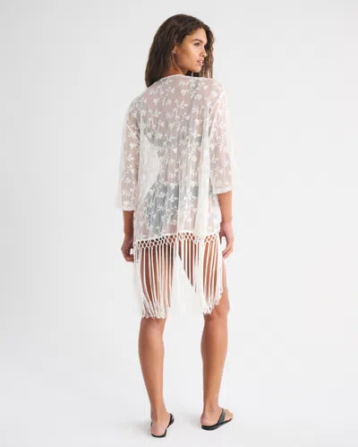 Abercrombie & Fitch Non-closure Fringe Coverup In White
