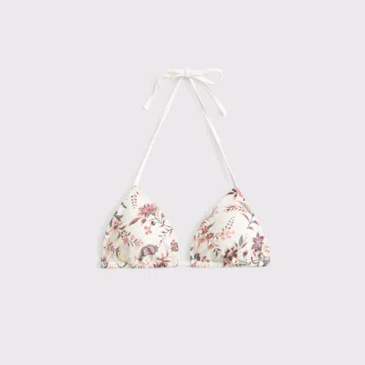Abercrombie & Fitch Halter String Triangle Bikini Top In White