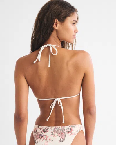 Abercrombie & Fitch Halter String Triangle Bikini Top In White