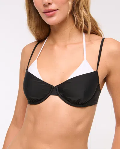 Abercrombie & Fitch Layered Underwire Bikini Top In Black