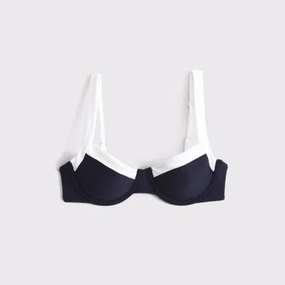 Abercrombie & Fitch Wide Strap Underwire Bikini Top In Blue