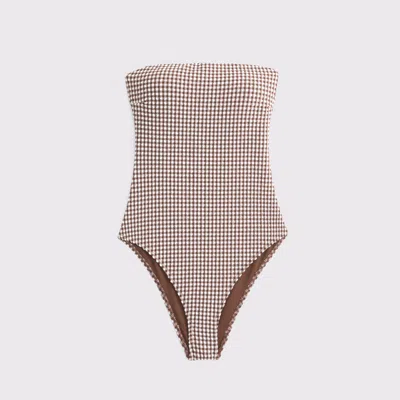 Abercrombie & Fitch A&f Marina One-piece Swimsuit In Brown