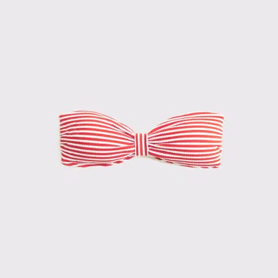 Abercrombie & Fitch Knot-front Bandeau Swim Top In Red