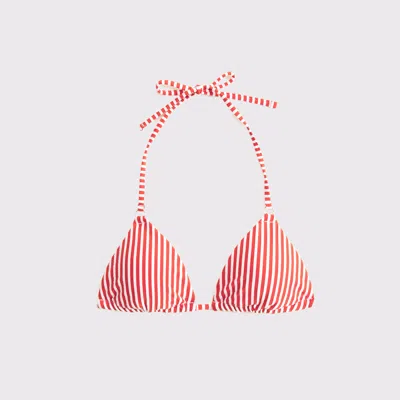 Abercrombie & Fitch O-ring Halter String Triangle Bikini Top In Red