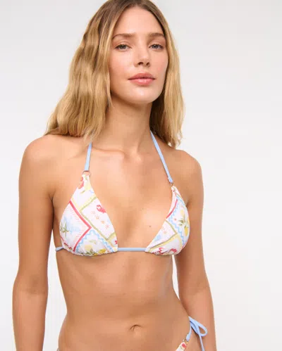 Abercrombie & Fitch O-ring Halter String Triangle Bikini Top In Animal Print