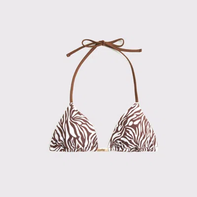 Abercrombie & Fitch Halter String Triangle Bikini Top In Brown