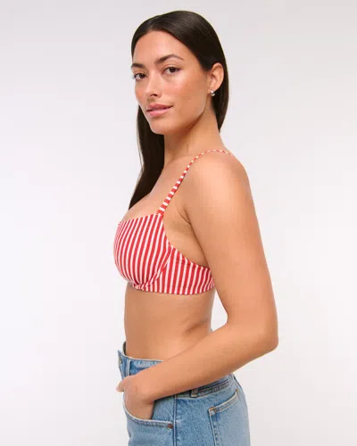 Abercrombie & Fitch Curve Love Balconette Underwire Bikini Top In Red