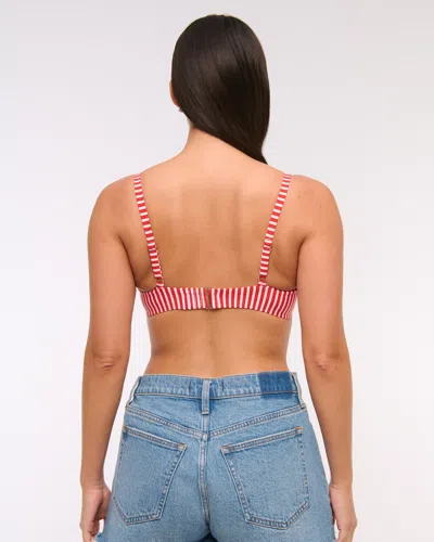 Abercrombie & Fitch Curve Love Balconette Underwire Bikini Top In Red
