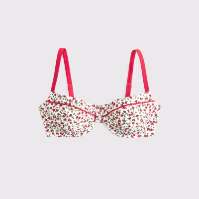 Abercrombie & Fitch Curve Love Balconette Underwire Bikini Top In Red