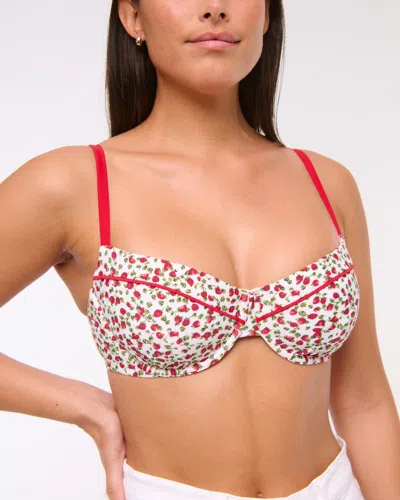 Abercrombie & Fitch Curve Love Balconette Underwire Bikini Top In Red