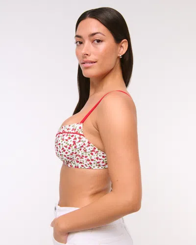 Abercrombie & Fitch Curve Love Balconette Underwire Bikini Top In Red