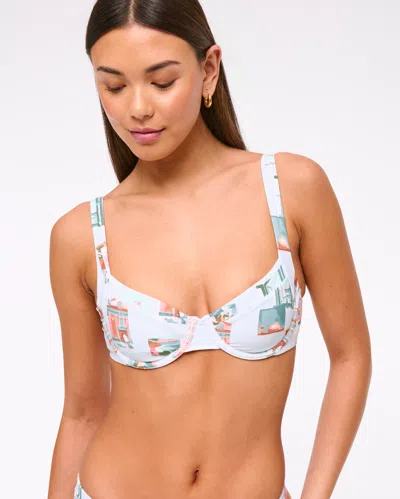 Abercrombie & Fitch Wide Strap Underwire Bikini Top In Blue